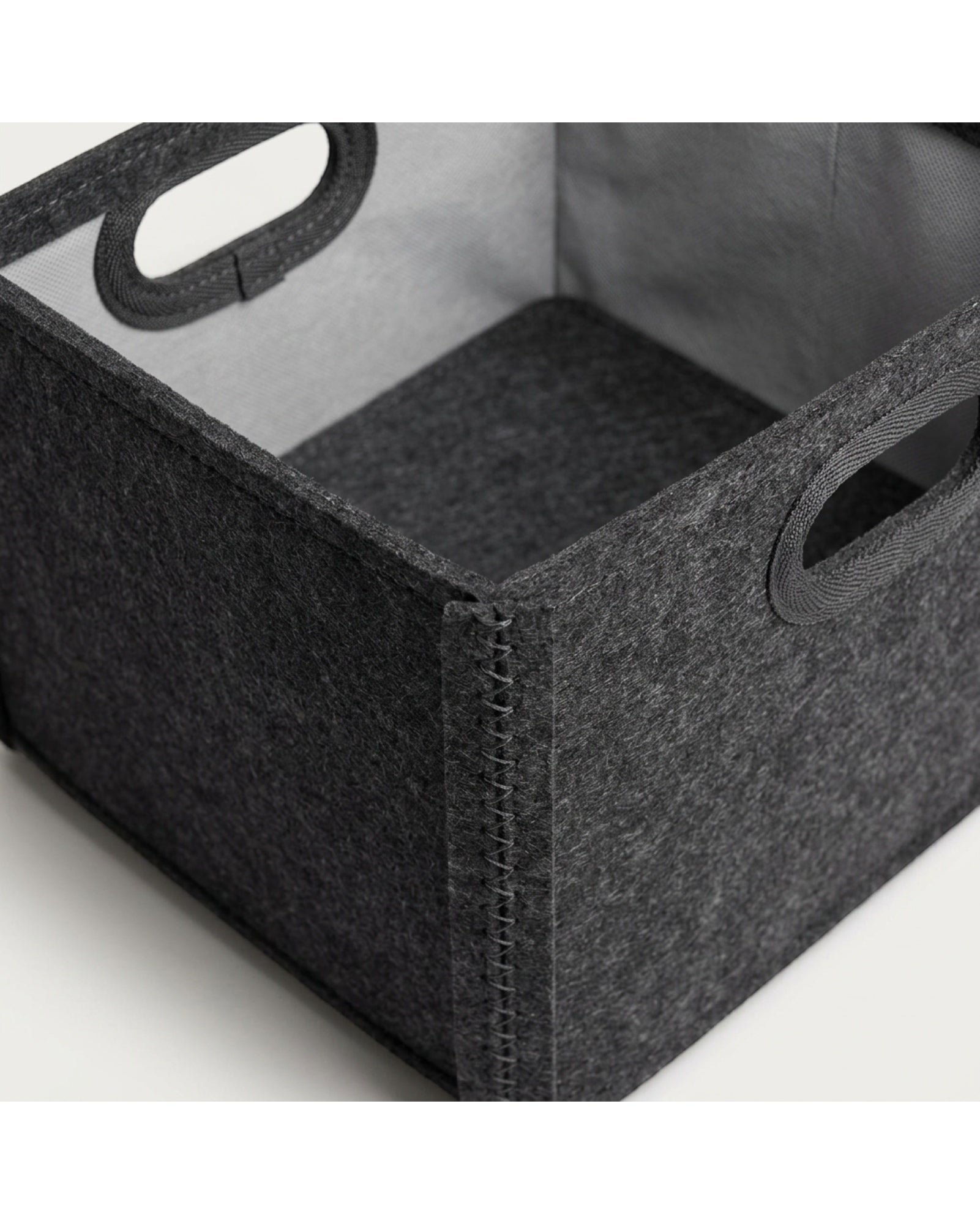 Zivno Tall Square Felt Foldable Storage Basket 45 cm Charcoal - Detail view