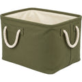 Zivno Rectangular Canvas Foldable Basket with Rope Handles 38 cm Olive - Product view