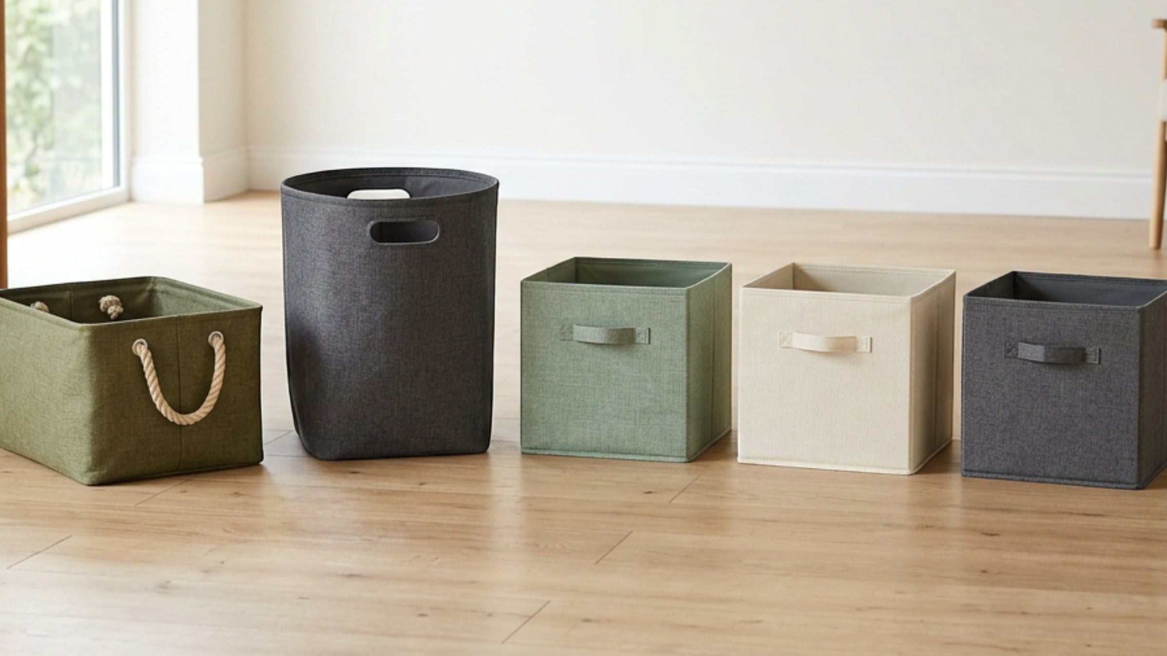 Zivno Handled Foldable Fabric Storage Baskets